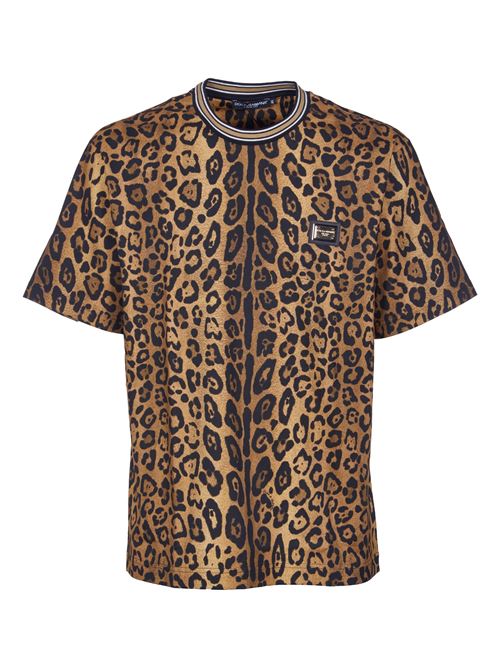 T-shirt leopardata DOLCE & GABBANA | G8PN9TII7B0HXNBM